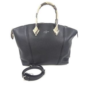 Parnacea Lizard Lockit Python Leather Noir Black Gray MM